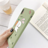Cartoon Cute Animal Dinosaur Rabbit Soft Phone Case Back Cover for iPhone 12/12pro/12pro max/12mini/11/11 Pro/11 Pro Max/XS Max/XR/XS/X/8 Plus/8/7 Plus/7 - halloladies