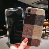 Plaid Fabric Phone Case Back Cover - iPhone XS Max/XR/XS/X/8 Plus/8/7 Plus/7/6s Plus/6s/6 Plus/6 - halloladies