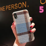 Plaid Fabric Phone Case Back Cover - iPhone XS Max/XR/XS/X/8 Plus/8/7 Plus/7/6s Plus/6s/6 Plus/6 - halloladies