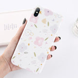 Simple Flower Leaves Soft IMD Ultra Thin Phone Case Back Cover - iPhone XS Max/XR/XS/X/8 Plus/8/7 Plus/7/6s Plus/6s/6 Plus/6 - halloladies