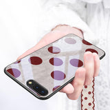 Polka Dot Tempered Glass Phone Case Back Cover - iPhone XS Max/XR/XS/X/8 Plus/8/7 Plus/7/6s Plus/6s/6 Plus/6 - halloladies