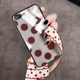 Polka Dot Tempered Glass Phone Case Back Cover - iPhone XS Max/XR/XS/X/8 Plus/8/7 Plus/7/6s Plus/6s/6 Plus/6 - halloladies