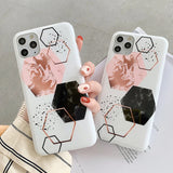 Gradient Geometric Classical Pattern Marble Soft Phone Case Back Cover for iPhone 12 Pro Max/12 Pro/12/12 Mini/SE/11 Pro Max/11 Pro/11/XS Max/XR/XS/X/8 Plus/8 - halloladies