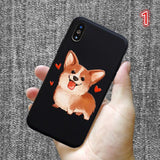 Cute Corgi Black Phone Case Back Cover - iPhone 11/11 Pro/11 Pro Max/XS Max/XR/XS/X/8 Plus/8/7 Plus/7 - halloladies