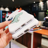 Couple Cartoon Cute Dinosaur HUG ME I'M TRYING Soft TPU Phone Case Back Cover - iPhone 12 Pro Max/12 Pro/12/12 Mini/11 Pro Max/11 Pro/11/XS Max/XR/XS/X/8 Plus/8/7 Plus/7 - halloladies