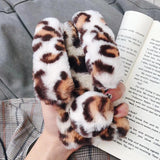 Leopard Fluffy Plush Rabbit Fur Ears Tail Phone Case Back Cover - iPhone XS Max/XR/XS/X/8 Plus/8/7 Plus/7/6s Plus/6s/6 Plus/6 - halloladies