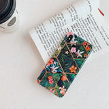 Retro Flower Artistic Geometric Phone Case Back Cover for iPhone 11/11 Pro/11 Pro Max/XS Max/XR/XS/X/8 Plus/8/7 Plus/7 - halloladies
