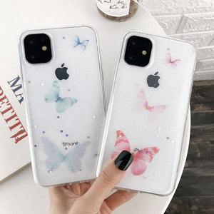 Butterfly Glitter Star Clear Soft Phone Case Back Cover for iPhone 12 Pro Max/12 Pro/12/12 Mini/11 Pro Max/11 Pro/11/XS Max/XR/XS/X/8 Plus/8 - halloladies