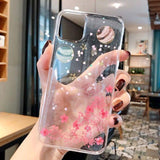 Real Dried Flower Planet Space Heart Star Soft Phone Case Back Cover - iPhone 11 Pro Max/11 Pro/11/XS Max/XR/XS/X/8 Plus/8/7 Plus/7 - halloladies