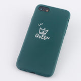 Candy Color King Queen Crown Phone Case Back Cover - iPhone 11/11 Pro/11 Pro Max/XS Max/XR/XS/X/8 Plus/8/7 Plus/7 - halloladies