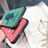 Couple Cartoon Cute Embroidery Dinosaurs Phone Case Back Cover for iPhone XS Max/XR/XS/X/8 Plus/8/7 Plus/7/6s Plus/6s/6 Plus/6 - halloladies