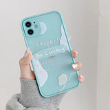 Contrast Color Letters Clear Matte Soft Phone Case Back Cover for iPhone 12 Pro Max/12 Pro/12/12 Mini/SE/11 Pro Max/11 Pro/11/XS Max/XR/XS/X/8 Plus/8 - halloladies