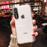 Simple Transparent Camera Protector Soft Phone Case Back Cover for iPhone 11/11 Pro/11 Pro Max/XS Max/XR/XS/X/8 Plus/8/7 Plus/7 - halloladies