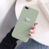 Candy Color Cute 3D Love Heart Soft Phone Case Back Cover - iPhone 11 Pro Max/11 Pro/11/XS Max/XR/XS/X/8 Plus/8/7 Plus/7 - halloladies