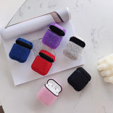 Airpods Plush Furry Wireless Bluetooth Earphone Cases - Solid Color - halloladies