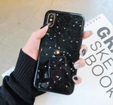 Shiny Powder Little Colorful Star Soft iPhone Case Back Cover for iPhone 11 Pro Max/11 Pro/11/XS Max/XR/XS/X/8 Plus/8/7 Plus/7 - halloladies