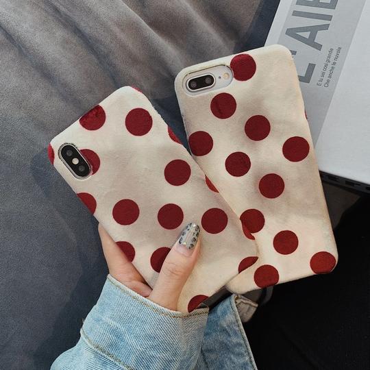 Retro Polka Dot Fur Dirty Phone Case Back Cover for iPhone 11/11 Pro/11 Pro Max/XS Max/XR/XS/X/8 Plus/8/7 Plus/7 - halloladies