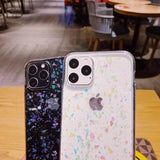 Glitter Foil Transparent Soft Phone Case Back Cover - iPhone 12 Pro Max/12 Pro/12/12 Mini/SE/11 Pro Max/11 Pro/11/XS Max/XR/XS/X/8 Plus/8 - halloladies