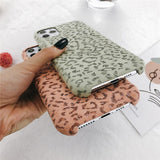 Fashion Leopard Print Fuzzy Phone Case Back Cover for iPhone 11/11 Pro/11 Pro Max/XS Max/XR/XS/X/8 Plus/8/7 Plus/7 - halloladies