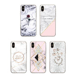 Retro Marble Flower Soft Phone Case Back Cover - iPhone 11/11 Pro/11 Pro Max/XS Max/XR/XS/X/8 Plus/8/7 Plus/7 - halloladies