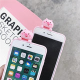 Cute Cartoon 3D Pink Pig Letters Phone Case Back Cover - iPhone XS Max/XR/XS/X/8 Plus/8/7 Plus/7/6s Plus/6s/6 Plus/6 - halloladies