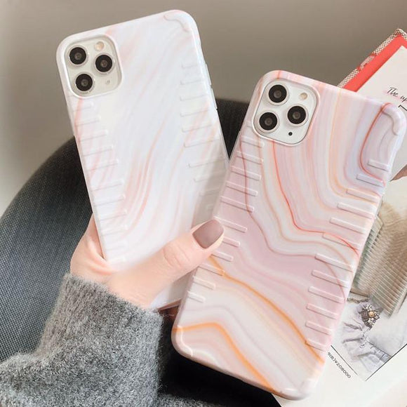 Colorful Texture Marble Piano Stripe Glossy Phone Case Back Cover - iPhone 11/11 Pro/11 Pro Max/XS Max/XR/XS/X/8 Plus/8/7 Plus/7 - halloladies