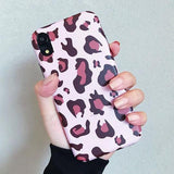 Fashion Leopard Print Silicone Phone Case Back Cover for iPhone 11 Pro Max/11 Pro/11/XS Max/XR/XS/X/8 Plus/8/7 Plus/7/6s Plus/6s/6 Plus/6 - halloladies