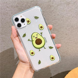 Cute Cartoon Lemon Avocado Transparent Soft Phone Case Back Cover for iPhone 12 Pro Max/12 Pro/12/12 Mini/SE/11 Pro Max/11 Pro/11/XS Max/XR/XS/X/8 Plus/8 - halloladies