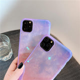 Blu-ray Glitter Glossy Purple Sky Soft Phone Case Back Cover - iPhone 12 Pro Max/12 Pro/12/12 Mini/SE/11 Pro Max/11 Pro/11/XS Max/XR/XS/X/8 Plus/8 - halloladies