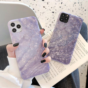 Marble Purple Dream Shell Soft Phone Case Back Cover - iPhone 11/11 Pro/11 Pro Max/XS Max/XR/XS/X/8 Plus/8/7 Plus/7 - halloladies