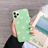 Candy Color Sweet Daisy Flowers Soft Phone Case Back Cover for iPhone 12 Pro Max/12 Pro/12/12 Mini/SE/11 Pro Max/11 Pro/11/XS Max/XR/XS/X/8 Plus/8 - halloladies