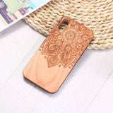 Engraved Natural Wood Soft Edge Phone Case Back Cover - iPhone 11/11 Pro/11 Pro Max/XS Max/XR/XS/X/8 Plus/8/7 Plus/7 - halloladies