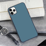 Contrast Color Matte Soft Phone Case Back Cover for iPhone 11/11 Pro/11 Pro Max/XS Max/XR/XS/X/8 Plus/8/7 Plus/7 - halloladies