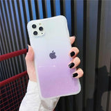 Glitter Powder Gradient Color Transparent Soft Phone Case Back Cover - iPhone 11/11 Pro/11 Pro Max/XS Max/XR/XS/X/8 Plus/8/7 Plus/7 - halloladies