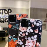 Cute 3D Emboss Rose Flower Patterned Phone Case Back Cover - iPhone 11 Pro Max/11 Pro/11/XS Max/XR/XS/X/8 Plus/8/7 Plus/7 - halloladies