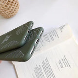 Cute Banana Leaf Matte Letter Soft IMD Phone Case Back Cover for iPhone XS Max/XR/XS/X/8 Plus/8/7 Plus/7/6s Plus/6s/6 Plus/6 - halloladies