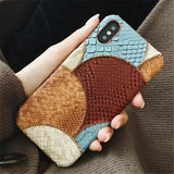 PU Snake Skin Leather Combine Colors Phone Case Back Cover - iPhone 11 Pro Max/11 Pro/11/XS Max/XR/XS/X/8 Plus/8/7 Plus/7/6s Plus/6s/6 Plus/6 - halloladies