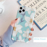 Beautiful Pressed Flower Glossy Soft Phone Case Back Cover for iPhone 12 Pro Max/12 Pro/12/12 Mini/SE/11 Pro Max/11 Pro/11/XS Max/XR/XS/X/8 Plus/8 - halloladies