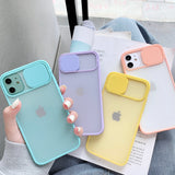 Candy Color Camera Lens Protection Phone Case for iPhone 12 Pro Max/12 Pro/12/12 Mini/SE/11 Pro Max/11 Pro/11/XS Max/XR/XS/X/8 Plus/8 - halloladies