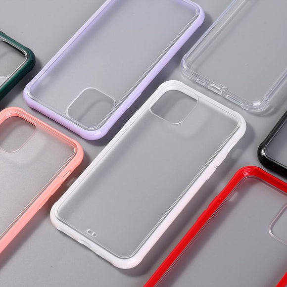 Candy Color Matte Phone Case Acrylic Back Cover Simple Contrast for iPhone 12 Pro Max/12 Pro/12/12 Mini/SE/11 Pro Max/11 Pro/11/XS Max/XR/XS/X/8 Plus/8 - halloladies