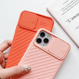 Candy Color Slide Camera Lens Protection Soft Case for iPhone 12 Pro Max/12 Pro/12/12 Mini/SE/11 Pro Max/11 Pro/11/XS Max/XR/XS/X/8 Plus/8 - halloladies