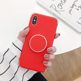 Candy Color Stand Holder Phone Case Back Cover for iPhone 12 Pro Max/12 Pro/12/12 Mini/SE/11 Pro Max/11 Pro/11/XS Max/XR/XS/X/8 Plus/8 - halloladies