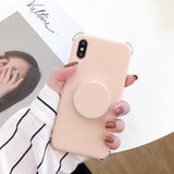 Candy Color Stand Holder Phone Case Back Cover for iPhone 12 Pro Max/12 Pro/12/12 Mini/SE/11 Pro Max/11 Pro/11/XS Max/XR/XS/X/8 Plus/8 - halloladies