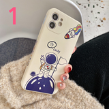 Cartoon Astronaut Silicone Soft Phone Case Back Cover for iPhone 12 Pro Max/12 Pro/12/12 Mini/SE/11 Pro Max/11 Pro/11/XS Max/XR/XS/X/8 Plus/8