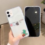 Cartoon Dinosaur Couples Transparent Soft Silicone Phone Case for iPhone 12 Pro Max/12 Pro/12/12 Mini/SE/11 Pro Max/11 Pro/11/XS Max/XR/XS/X/8 Plus/8 - halloladies