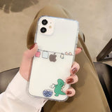 Cartoon Dinosaur Couples Transparent Soft Silicone Phone Case for iPhone 12 Pro Max/12 Pro/12/12 Mini/SE/11 Pro Max/11 Pro/11/XS Max/XR/XS/X/8 Plus/8 - halloladies