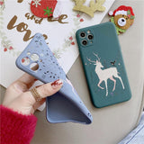Christmas Deer Snowflake Soft Phone Case Back Cover for iPhone 12 Pro Max/12 Pro/12/12 Mini/SE/11 Pro Max/11 Pro/11/XS Max/XR/XS/X/8 Plus/8 - halloladies