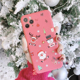 Christmas Deer Snowman Santa Soft Phone Case Back Cover for iPhone 12 Pro Max/12 Pro/12/12 Mini/SE/11 Pro Max/11 Pro/11/XS Max/XR/XS/X/8 Plus/8 - halloladies