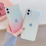 Colorful Gradient Laser Suitcase Transparent Soft Phone Case Back Cover for iPhone 12 Pro Max/12 Pro/12/12 Mini/SE/11 Pro Max/11 Pro/11/XS Max/XR/XS/X/8 Plus/8 - halloladies