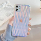 Colorful Gradient Laser Suitcase Transparent Soft Phone Case Back Cover for iPhone 12 Pro Max/12 Pro/12/12 Mini/SE/11 Pro Max/11 Pro/11/XS Max/XR/XS/X/8 Plus/8 - halloladies